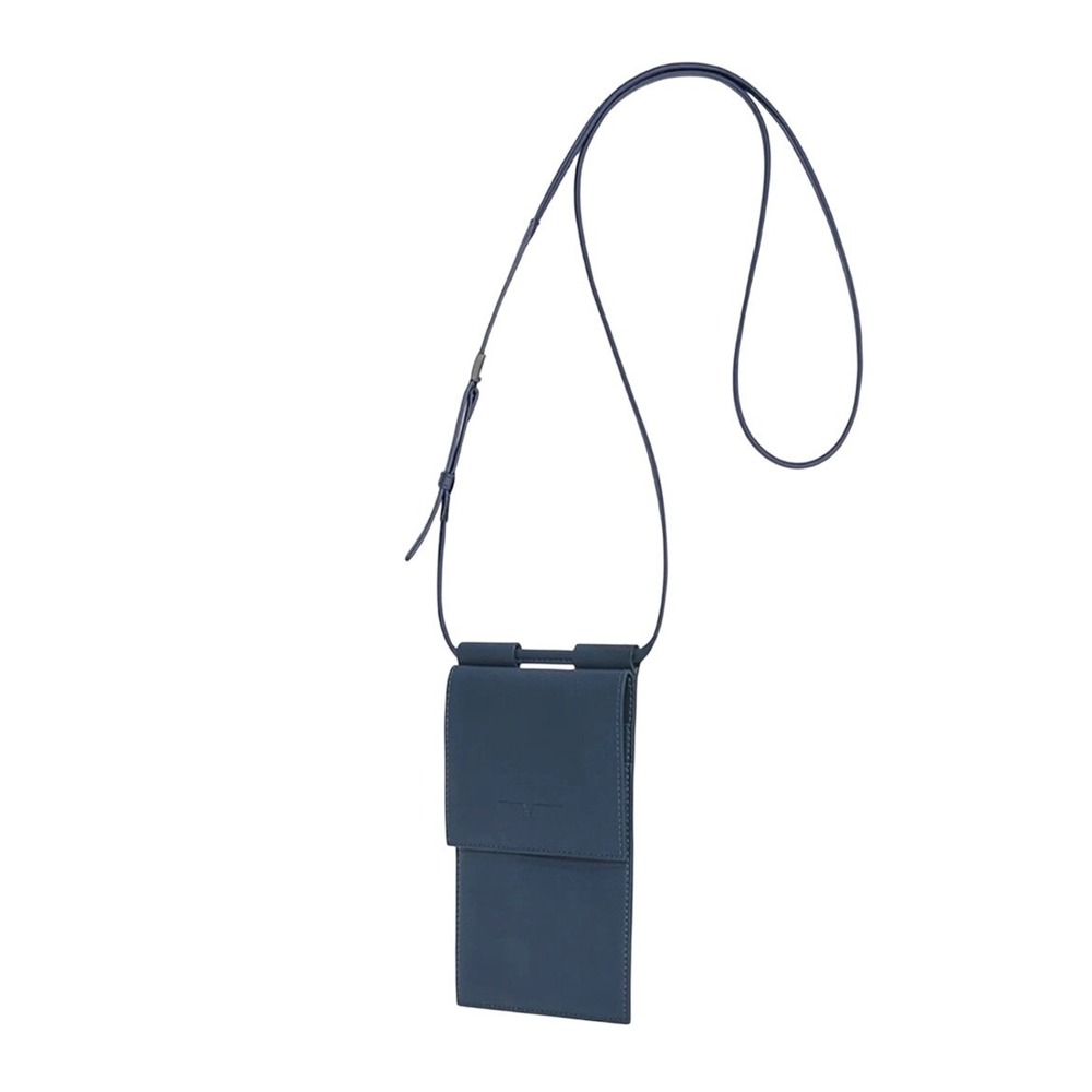 NEW Von Holzhausen Blue Vegan Leather Micro Bag Crossbody Phone and Card‎ Pouch